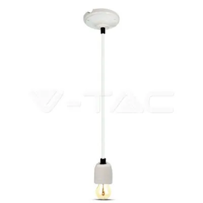 V-TAC VT-3803 Пендел Порцеланова Фасунга E27 Бял