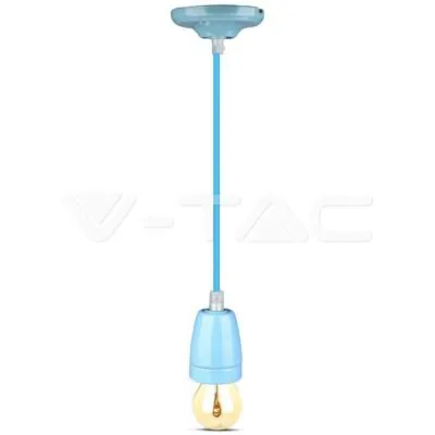 V-TAC VT-3806 Пендел Порцеланова Фасунга E27 Син