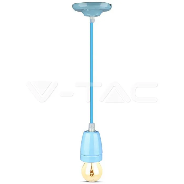 V-TAC VT-3806 Пендел Порцеланова Фасунга E27 Син