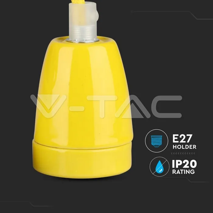 V-TAC VT-3809 Пендел Порцеланова Фасунга E27 Жълт