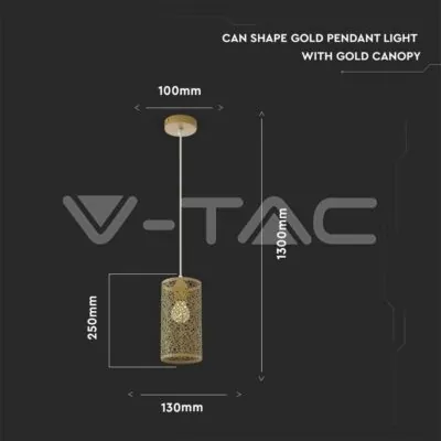 V-TAC VT-3824 Пендел Златен Златен Кабел