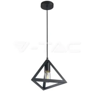 V-TAC VT-3832 Геометричен Пендел Матово Черно Кръг 3D