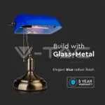 V-TAC VT-3913 Настолна Лампа Банкер Е27 Синя