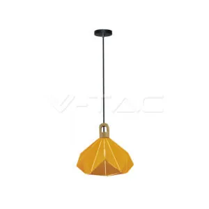 V-TAC VT-3950 Пендел Пастел Дървен Призма Жълт 320 x 270 мм