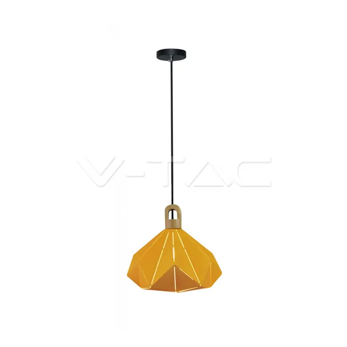 V-TAC VT-3950 Пендел Пастел Дървен Призма Жълт 320 x 270 мм