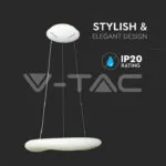 V-TAC VT-3960 82W Пендел/Плафон Кръг 3 Цветен Димиращ Бял