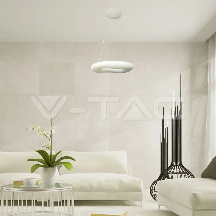 V-TAC VT-3960 82W Пендел/Плафон Кръг 3 Цветен Димиращ Бял
