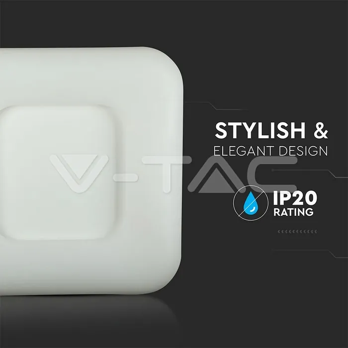 V-TAC VT-3972 42W Пендел/Плафон Квадрат 3 Цветен Димиращ Бял