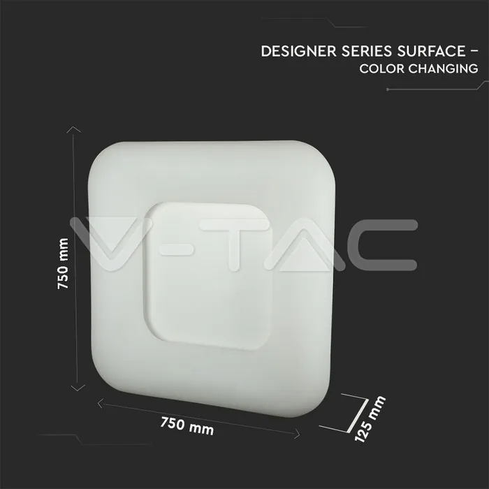 V-TAC VT-3973 80W Двоен Пендел D:750*750*125 3000K Димиращ Бял
