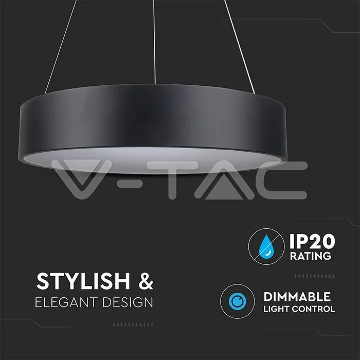 V-TAC VT-3993 20 LED Пендел Димиращ Черен 3000K