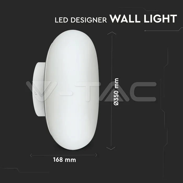 V-TAC VT-40051 25W LED Стенна Лампа Бяла Димираща 3000K