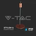 V-TAC VT-40331 Настолна Лампа Е27 Червен Бронз Ключ