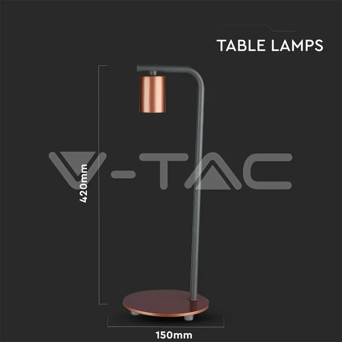 V-TAC VT-40331 Настолна Лампа Е27 Червен Бронз Ключ