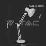 V-TAC VT-40351 Настолна Лампа Е27 Черна 325x560 PIXI