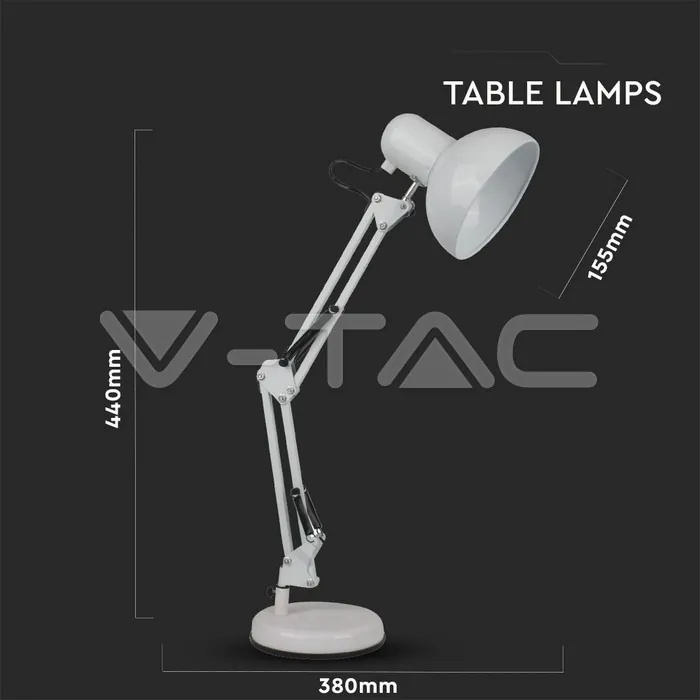 V-TAC VT-40351 Настолна Лампа Е27 Черна 325x560 PIXI