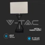 V-TAC VT-40381 Наземна Лампа E27 Черна Слонова Кост Ключ Квадратна