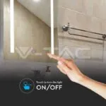 V-TAC VT-40461 10W LED Огледало Правоъгълник IP44 Anti Fog 3 в 1 + 17W Нагревател