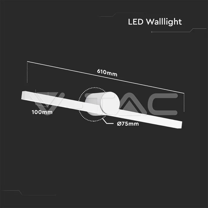 V-TAC VT-405811 10W LED Лампа Осветител За Огледало Бял 3000К