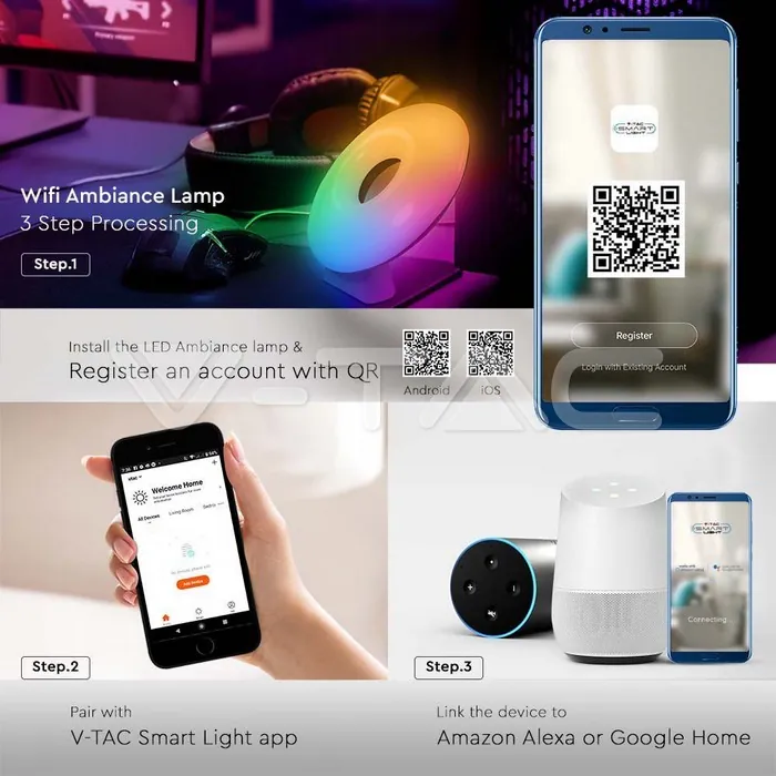V-TAC VT-405861 4W Амбиаентна Лампа Smart RGB