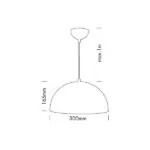 Vito 4101880 Пендел за таван METAL-M 1xE27WHITE 300MM IP20 60W 220V