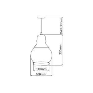 Vito 4102250 Пендел за таван ART-2412 1xE27 BLACK&amp