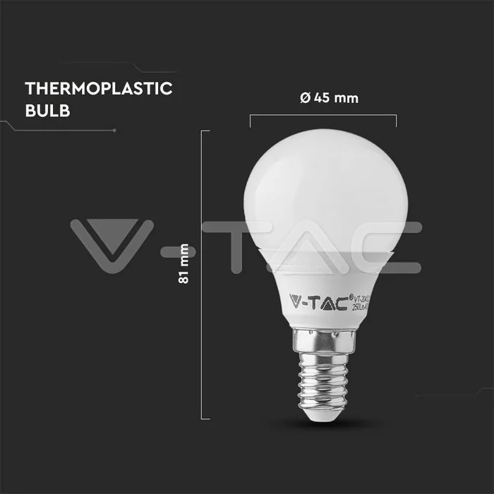 V-TAC VT-4124 LED Крушка 4W E14 P45 Бяла Светлина