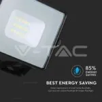 V-TAC VT-424 10W LED Прожектор SAMSUNG Чип SMD Черно Тяло 3000K