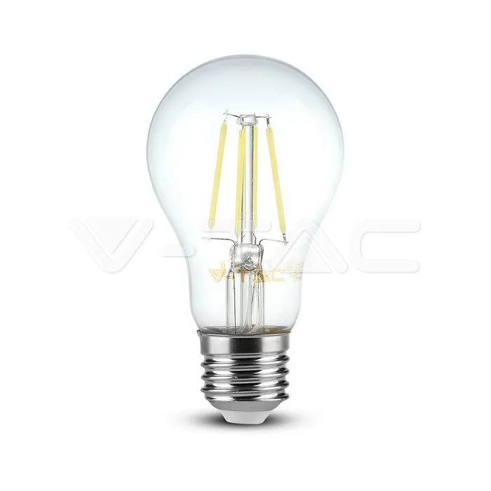 V-TAC VT-7120 LED Крушка 4W Filament E27 A60 Прозрачно Покритие Бяла Светлина