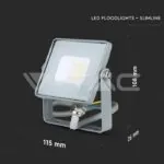 V-TAC VT-432 10W LED Прожектор SAMSUNG Чип SMD Сиво Тяло 6400K