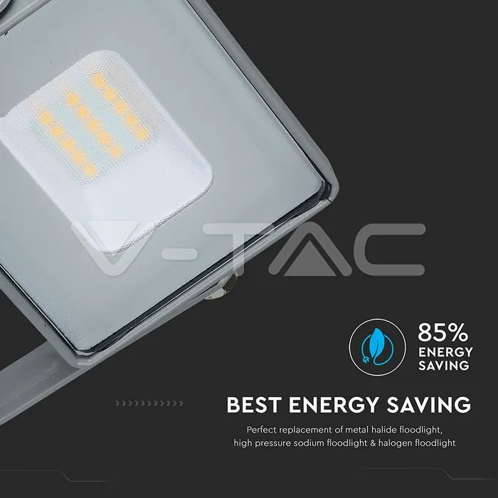 V-TAC VT-432 10W LED Прожектор SAMSUNG Чип SMD Сиво Тяло 6400K