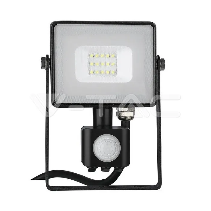 V-TAC VT-436 10W LED Прожектор Сензор SAMSUNG Чип Черно Тяло 3000K