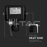 V-TAC VT-436 10W LED Прожектор Сензор SAMSUNG Чип Черно Тяло 3000K