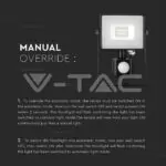 V-TAC VT-436 10W LED Прожектор Сензор SAMSUNG Чип Черно Тяло 3000K