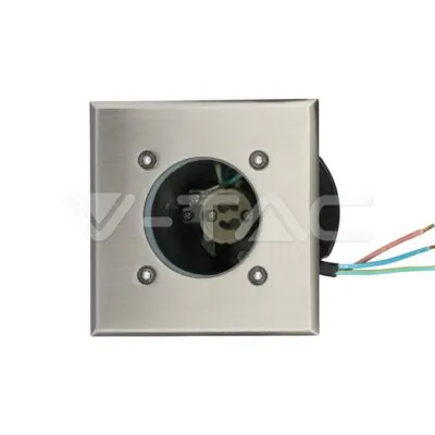 V-TAC VT-7516 Тяло за Вграждане В Земя Сатен Никел Квадрат Черен GU10 IP65