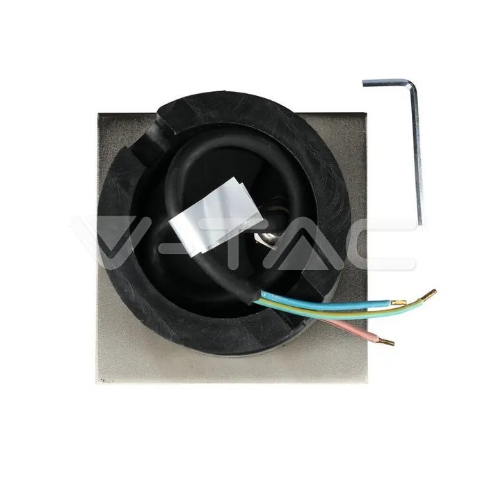 V-TAC VT-7516 Тяло за Вграждане В Земя Сатен Никел Квадрат Черен GU10 IP65