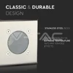 V-TAC VT-7516 Тяло за Вграждане В Земя Сатен Никел Квадрат Черен GU10 IP65