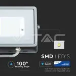 V-TAC VT-454 30W LED Прожектор SAMSUNG Чип SMD Сиви Тяло 3000K