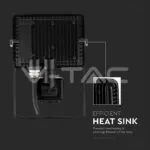 V-TAC VT-460 30W LED Прожектор Сензор SAMSUNG Чип Черно Тяло 3000K