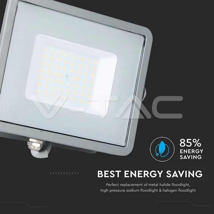 V-TAC VT-465 50W LED Прожектор SAMSUNG Чип SMD Сиво Тяло 6400K
