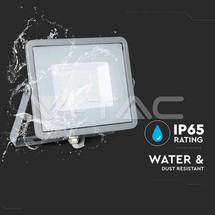 V-TAC VT-465 50W LED Прожектор SAMSUNG Чип SMD Сиво Тяло 6400K