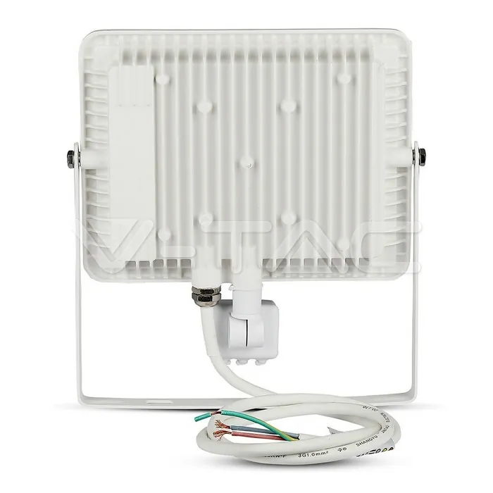 V-TAC VT-467 50W LED Прожектор Сензор SAMSUNG Чип Бяло Тяло 4000K