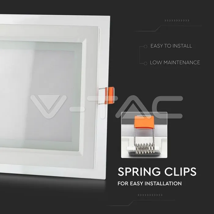 V-TAC VT-6276 6W LED Панел Стъклено Тяло Квадратен Модул Неутрално Бяла Светлина
