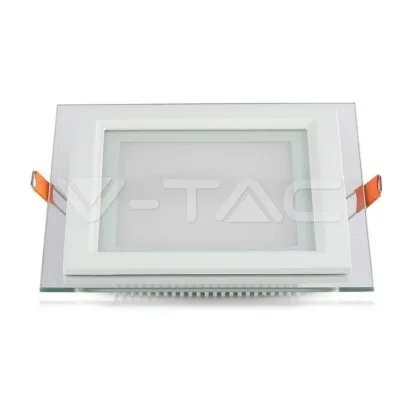 V-TAC VT-4742 12W LED Панел Стъклено Тяло Квадратен Модул Топло Бяла Светлина