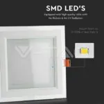 V-TAC VT-4745 18W LED Панел Стъклено Тяло Квадратен Модул Бяла Светлина