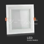 V-TAC VT-4745 18W LED Панел Стъклено Тяло Квадратен Модул Бяла Светлина
