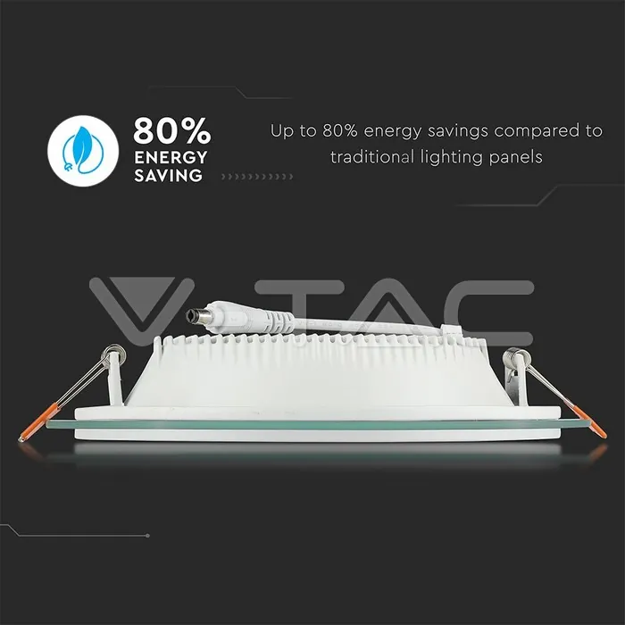 V-TAC VT-6281 18W LED Панел Стъклено Тяло Кръгъл Модул Неутрално Бяла Светлина