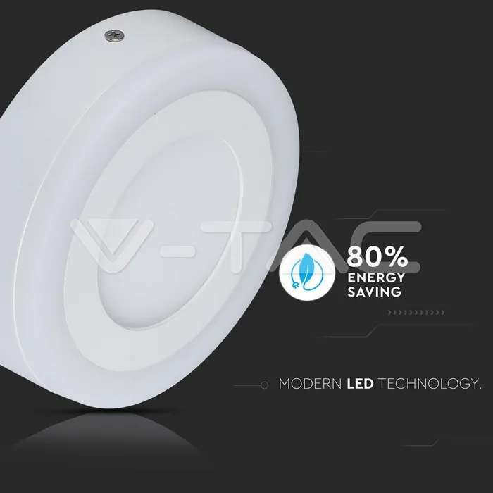 V-TAC VT-4896 18W+3W LED Панел Външен монтаж Кръгъл Модул Топло Светлина