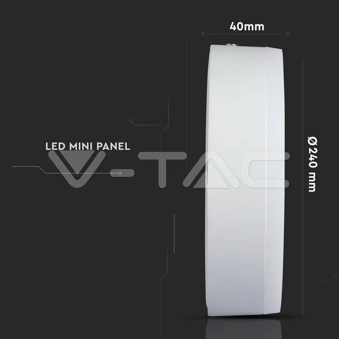 V-TAC VT-4896 18W+3W LED Панел Външен монтаж Кръгъл Модул Топло Светлина