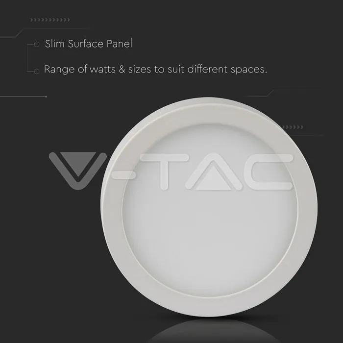 V-TAC VT-4910 12W LED Панел Външен монтаж Premium Кръгъл Модул Топло Бяла Светлина