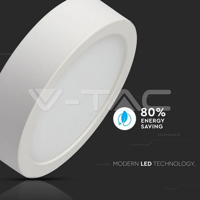 V-TAC VT-4910 12W LED Панел Външен монтаж Premium Кръгъл Модул Топло Бяла Светлина